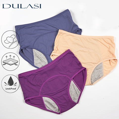 DULASI 3pcs Leak Proof Menstrual Panties Physiological Pants Women  Underwear Period Comfortable Waterproof Briefs Dropshipping