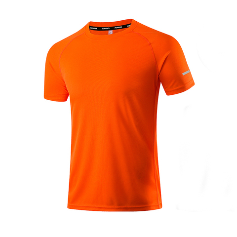 Solid Color Polyester T Shirts Men Clothing Gym Clothing Slim Fit Athletic Wear Camiseta Casual T-Shirt Running Ftness Tops Tees ► Photo 1/6