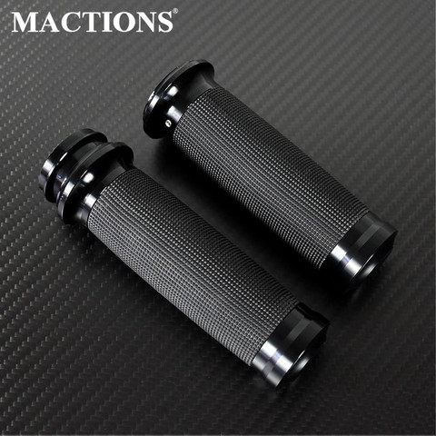 Motorcycle 25mm Grips 1'' Universal Electronic Hand Grips Handlebar For Harley Touring Electra Glide Dyna Softail Fat Boy FLHR ► Photo 1/6