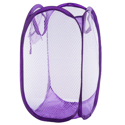 Washing Laundry Basket Breathable Foldable Pop Up Easy Open Mesh Laundry Clothes Hamper Basket For College Dorm (Purple) ► Photo 1/6