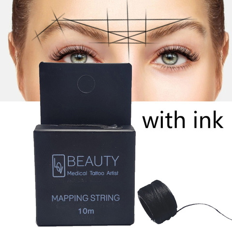 New Microblading MAPPING STRING Pre-Inked Eyebrow Marker thread Tattoo Brows Point 10m Pre Inked tattoo PMU string for mapping ► Photo 1/6