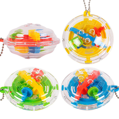 1PCs Mini Ball Maze Intellect 3D Metal Puzzle Toy Balance Barrier Magic Labyrinth Spherical Kids Children Educational Toys ► Photo 1/5