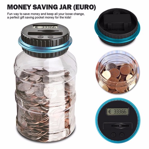 Portable Size LCD Display Electronic Digital Counting Coin Bank Money Saving Box Jar Counter Bank Box Best Gift Dropshipping ► Photo 1/6