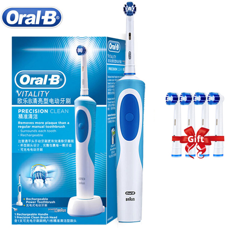 Oral B Electric Toothbrush 2D Rotary Vibration Clean Charging Tooth Brush Cross Action Bristle Oral Care 4 Gift Brush Heads Free ► Photo 1/6