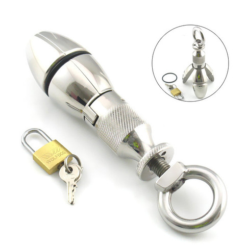 Newest Design Stainless Steel Anal Lock, Anal Dilator, Openable Anal Plugs Heavy Anus Beads Lock, Anal Sex Toys, Adult Game ► Photo 1/6