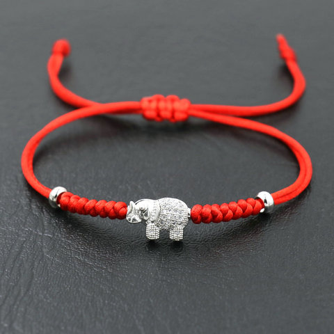 Lucky Cute Copper Zircon Rhinoceros Charm Bracelet For Women Red Rope Thread Bracelets Baby Kids Jewelry Lovers' Gift Pulseira ► Photo 1/6