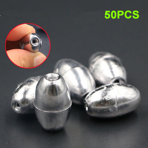 50PCS Hollow Plumb Olive Shape Fishing Lead Fall Portable Explosive Hook Fishing Lead Fall Fishing Beads ► Photo 1/6