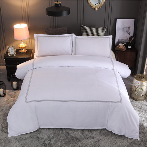 Review On Warmsliving Hotel Bedding Set, White Embroidered King Size Duvet Cover