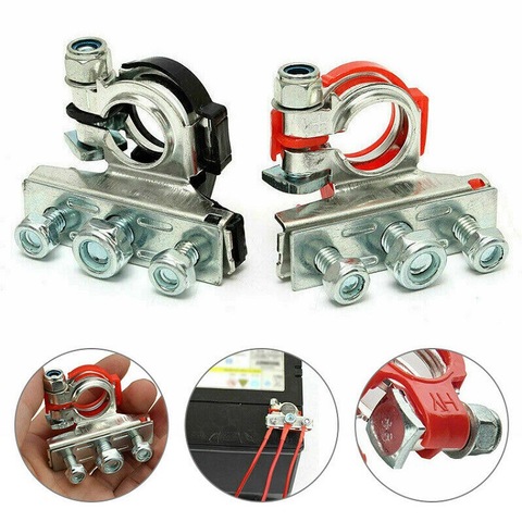 1Pair 12V 24V Automotive Car Top Post Battery Terminals Wire Cable Clamp Terminal Connectors Car accessories ► Photo 1/6