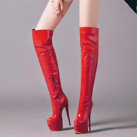 New 2022 Autumn Winter Over the Knee Boots Women Sexy Fashion Fetish Shoes Extreme High Heel Platform Thigh High Boots Women ► Photo 1/6
