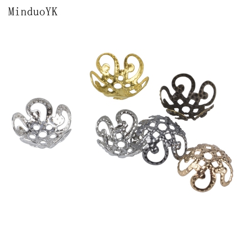 100 Pcs/Lot Pendant Charms Filigree DIY Jewelry Accessories Hollow Flower Spacer Beads End Caps For Jewelry Making Supplies ► Photo 1/6