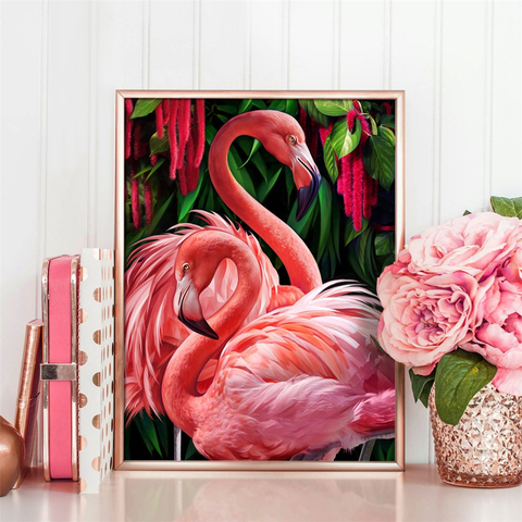 Huacan Diamond Painting Flamingo Full Drill Square Animal 5D Diamond Embroidery Rhinestone Picture Diamond Mosaic Gift  ► Photo 1/6