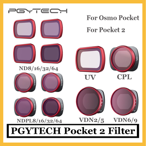 Original PGYTECH Pocket 2/Osmo Pocket Filter CPL UV ND8/16/32/64 NDPL8/16/32/64 for DJI osmo pocket/Pocket 2 accessories ► Photo 1/6