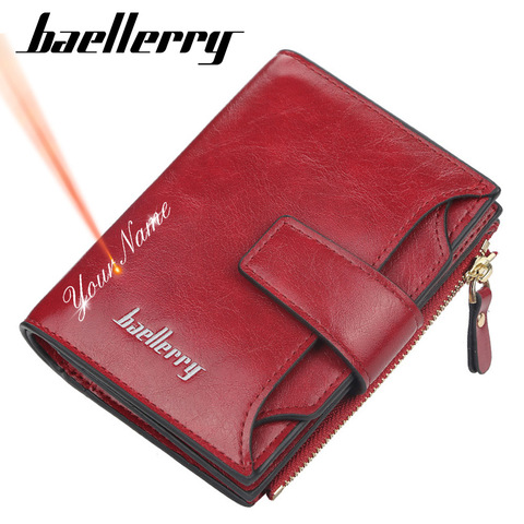 2022 New Customized Women Wallets Name Engraving High Quality  Short Card Holder Female Purse Coin Holder Wallets For Girl ► Photo 1/6