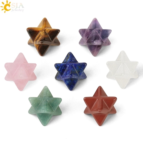 CSJA Star Crystal Merkaba Natural Stone Merkabas for DIY Jewelry Chakra Wiccan Reiki Healing Energy Protection Decoration G183 ► Photo 1/6