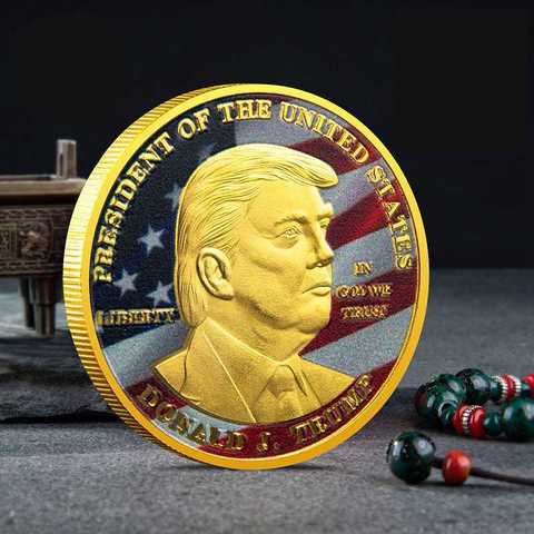 New President Donald Trump Inaugural Gold / Silver Plated Commemorative Novelty Coin 2022 ► Photo 1/6