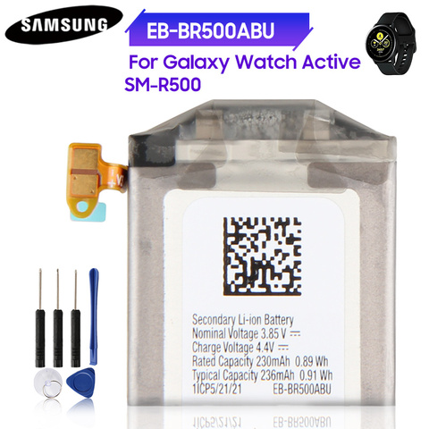 100% Original Battery EB-BR500ABU for Samsung Galaxy Watch Active SM-R500 R500 Samsung Active Replacement Battery 236mAh ► Photo 1/1