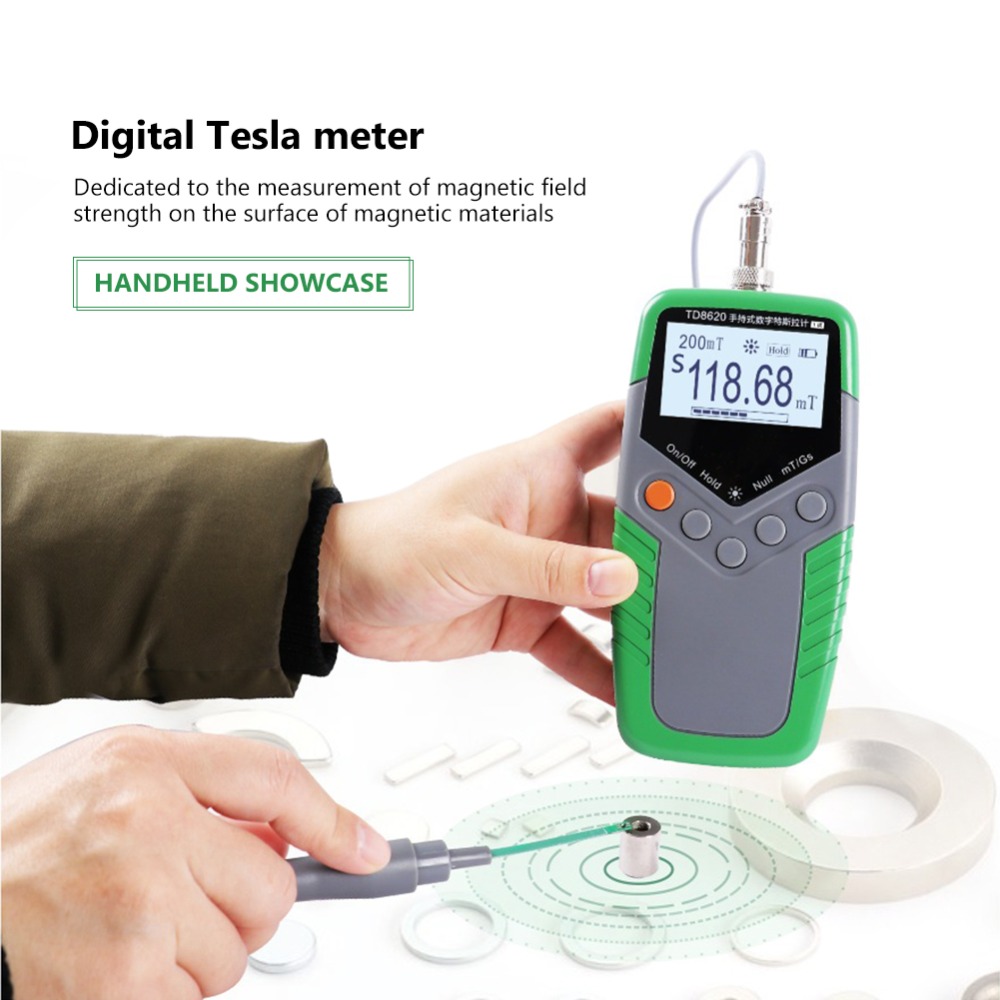 New Tesla Gaussmeter Digital Magnetic Flux meter 2000mT 