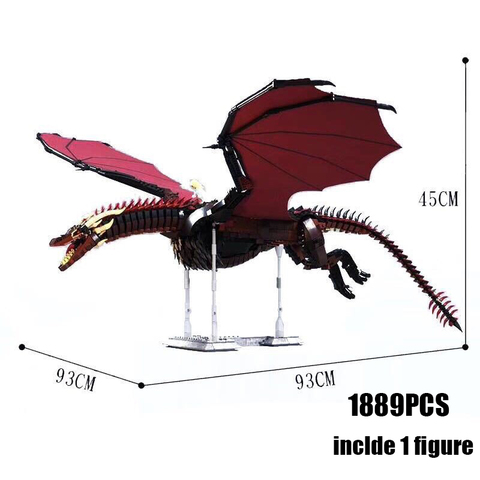 New 2022 Thrones Dragon Viserion Mother Black Death Balerion Anime Action Figures DIY Building Blocks Toys For kids Gifts ► Photo 1/4