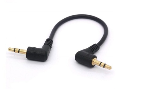 LBSC Short 3.5mm Right Angle Cable, Gold Plated 90 Degree 3.5 Male to Male Audio Stereo Jack Plug Car Aux 3-Pole TRS ► Photo 1/5