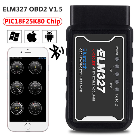 KINGBOLEN ELM327 V1.5 OBD2 Scanner WiFi PIC18F25K80 Chip OBDII Diagnostic  Tools for IPhone Android PC ELM 327 Auto Code Reader