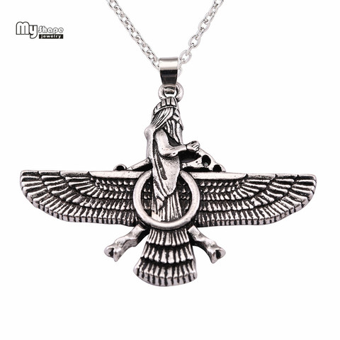 My Shape Ahura Mazda Religion Pandent Statement Necklace Men Zoroastrianism Iranian Cuture Persian Empire Necklaces for Women ► Photo 1/6