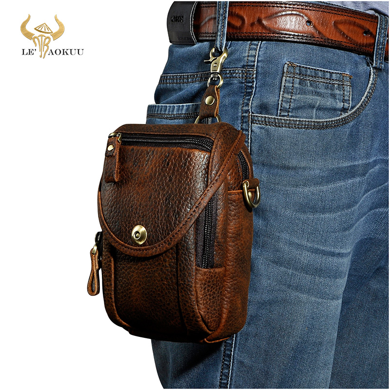 Real Leather Men Design Casual Multifunction Small Messenger