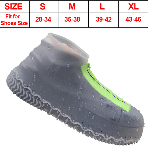 Silicone Waterproof Shoe Cover Overshoes with Zipper Non-Slip Washable Protection Rain Shoes Boots for Women Men 2022 ► Photo 1/6