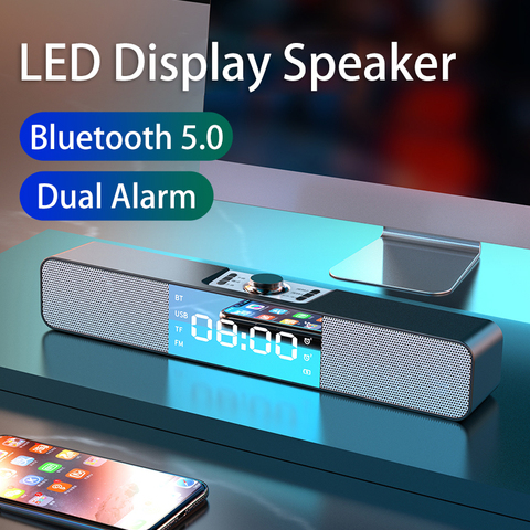 LED TV Sound Bar Alarm Clock AUX USB Wired Wireless Bluetooth Speaker Home Theater Surround SoundBar for PC TV Computer Speaker ► Photo 1/6