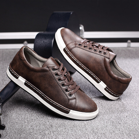 Gentlemans Luxury Leather Shoes Men Sneakers Men Trainers Lace-up Flat Driving Shoes Zapatillas Hombre Casual 896 ► Photo 1/6