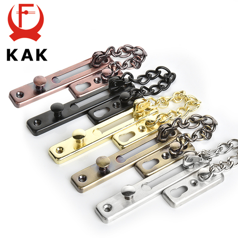 KAK 304 Stainless Steel Security Door Chain Lock Anti-theft Door Chain Door Latch Silver Bronze Gold Black Door Lock Hardware ► Photo 1/6