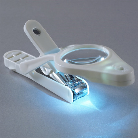 Handheld Nail Scissors Magnifying Glass 5X LED Magnifier Illuminated Cutters for Elderly Children Dedicated Nail Clippers Loupe ► Photo 1/4