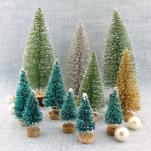 5pcs DIY Christmas Tree Fake Pine Tree Christmas Desktop Decor Xmas Photo Prop Mini Christmas New Year Home Decoration ► Photo 1/6