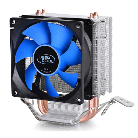 DEEPCOOL ICE EDGE MINI 2 Heatpipes CPU Cooler 80mm Quiet Fan For intel LGA 775 1155 1156 AMD AM4 AM3 AM2 For CPU Cooling ► Photo 1/6