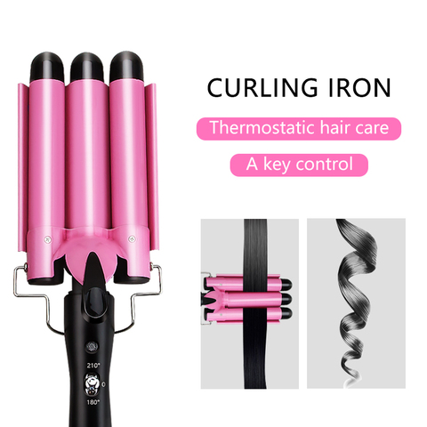 Hair Curling Iron Ceramic Professional Triple Barrel Hair Curler Egg Roll Hair Styling Tools Hair Styler Wand Curler Irons ► Photo 1/6