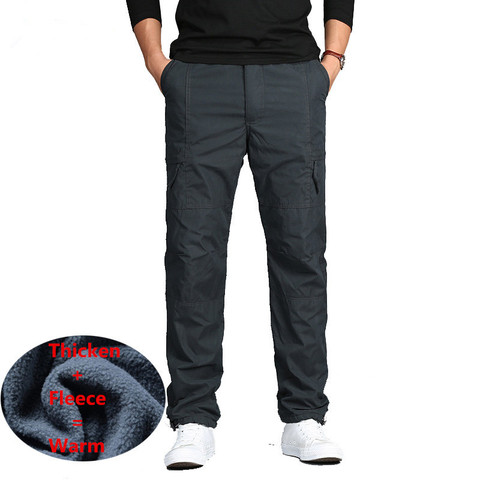 Men Winter Fleece Double Layer Cargo Pants Warm Baggy Pants Cotton Fleece Trousers  Male Military Camouflage Tactical Pants 3XL ► Photo 1/1