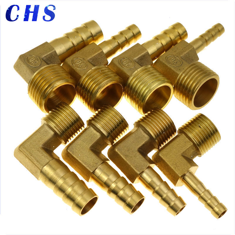 10pcs Brass Hose Barb Fitting Elbow 6mm 8mm 10mm 12mm 16mm To 1/4 1/8 1/2 3/8 BSP Male Thread Barbed Coupling Connector Joint Adapter Size : 16mm Barb, Thread Specification : 18