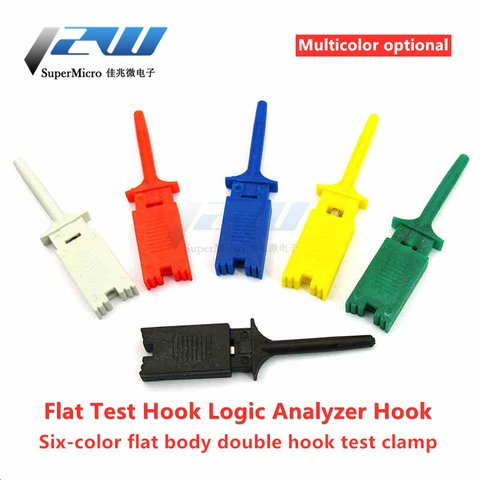 12pcs Test Clips / Hooks For Logic Test Logic Analyzers Clip Red Black Yellow Green Blue White Flattening Flat Hook Connection ► Photo 1/6