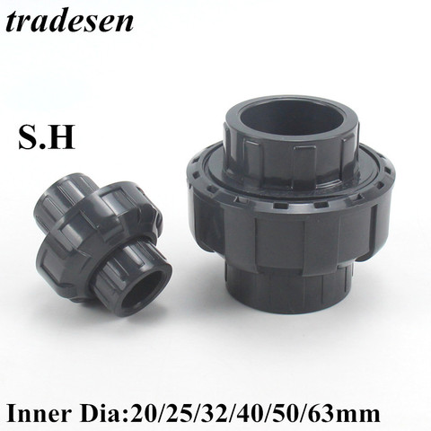 1pcs  ID 20mm 25mm 32mm 40mm 50mm 63mm  UPVC Union Pipe Fittings Coupler PVC Connector For Garden Irrigation Hydroponic System ► Photo 1/6