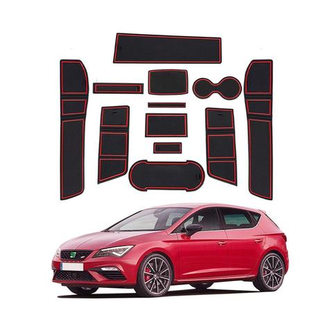 RUIYA Car Door Groove Mat For Leon Cupra 5F 2017 2022 Anti-Slip Dust-Proof Gate Slot Pads Auto Interior Accessories Red ► Photo 1/6