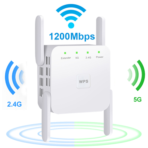 5G Repetidor Wifi Repeater Extender Booster 2.4G Roteador Wi-Fi Amplifier 300/1200M Signal WiFi Router Long Range Extender Dual ► Photo 1/5