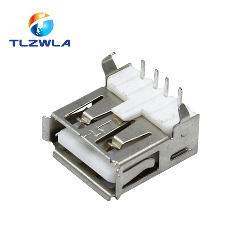 10pcs/lot USB 2.0 4Pin A Type Female Socket Connector G54 2 feet 90 degree Data Transmission Charging ► Photo 1/3