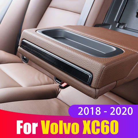 For Volvo XC60 2022 Stainless Steel Interior Mouldings Rear Seat Armrest Water Cup Holder Panel Trim Cover Accessories ► Photo 1/6