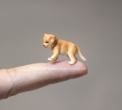 Wild Animal Little Lion Cubs Model Landscape Accessories Decoration figurine Action Figures Scene Material Kids Toys ► Photo 1/4
