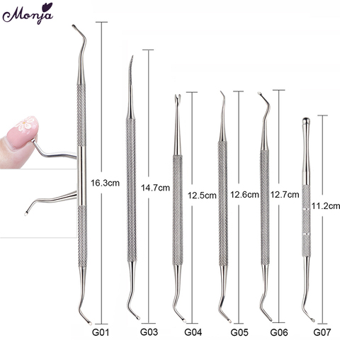 Monja Dual End Nail Toenails Lifter Stainless Steel Bunion Corrector Foot Cleaning Care Ingrown Hook Pedicure Tool ► Photo 1/6