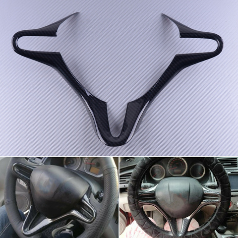 DWCX ABS Carbon Fiber Style Car Inner Steering Wheel Trim Cover Frame fit for Honda Civic 8th FD2 2006 2007 2008 2009 2010 2011 ► Photo 1/3