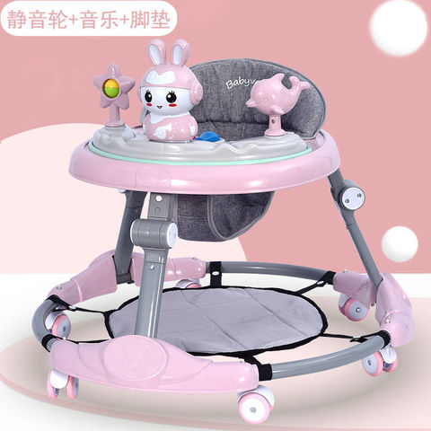 Baby walker multifunctional anti-rollover anti-O leg can sit folding 6-18 months male and female baby walker ► Photo 1/6