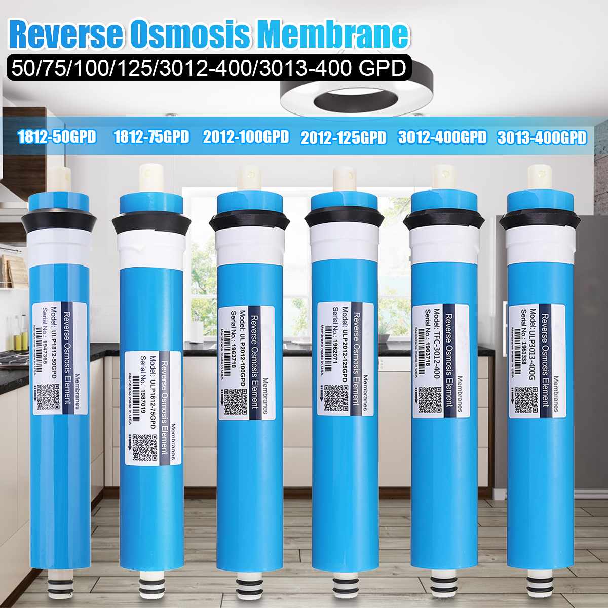 50/75/100/125/400GPD Reverse Osmosis RO Membrane Water Filter Replacement RO Water System Filter Water Drinking Purifier ► Photo 1/6