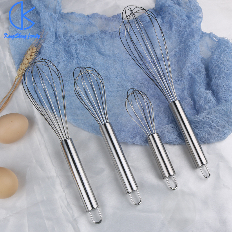8/10/12 Inch Whisk Stainless Steel Egg Beater Hand Whisk Mixer Kitchen Tools Mix 