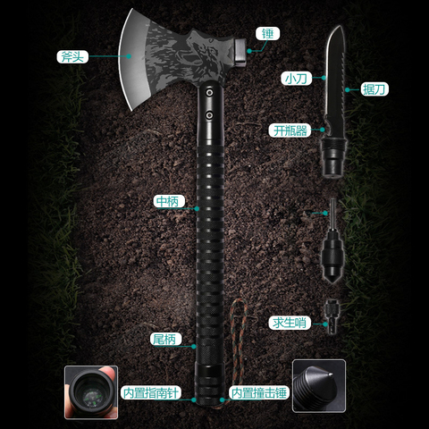 Field equipment tomahawk fire axe mountain axe engineer axe multi-function survival tactical axe big chopping wood chopping axe ► Photo 1/6